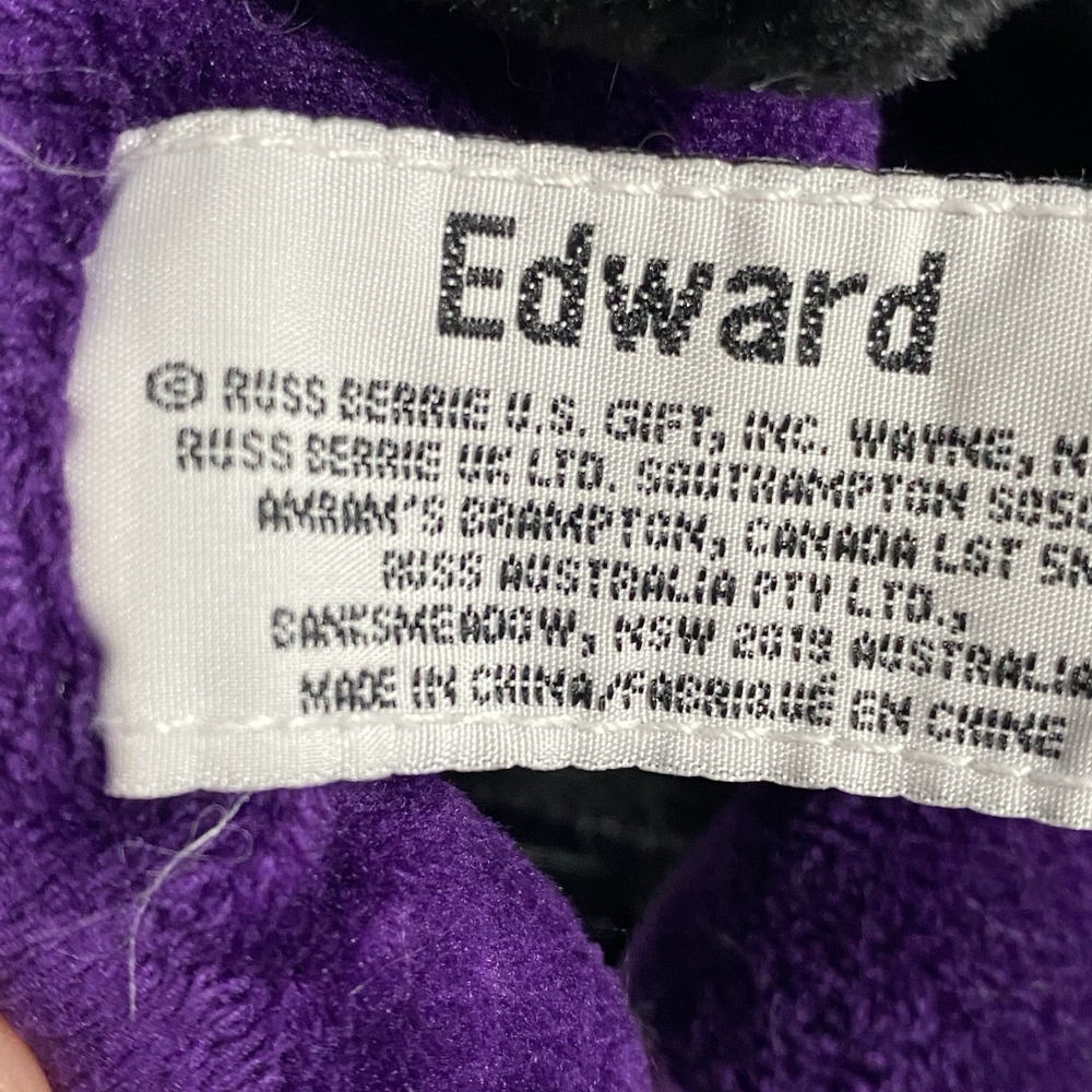 Russ Big Eye Lil Peepers Edward Purple Bat Plush Stuffed Animal Rare Collectable - Picture 5 of 7